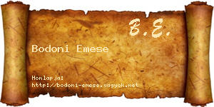 Bodoni Emese névjegykártya